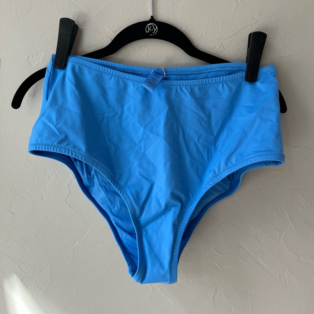 SKIMS SWIM HIGH WAISTED FULL BRIEF BIKINI BOTTOM TIDE M